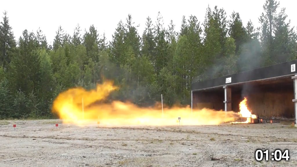 Figur 4: Jetflamm, modell större (nyare TPRDer har mindre håldiameter).